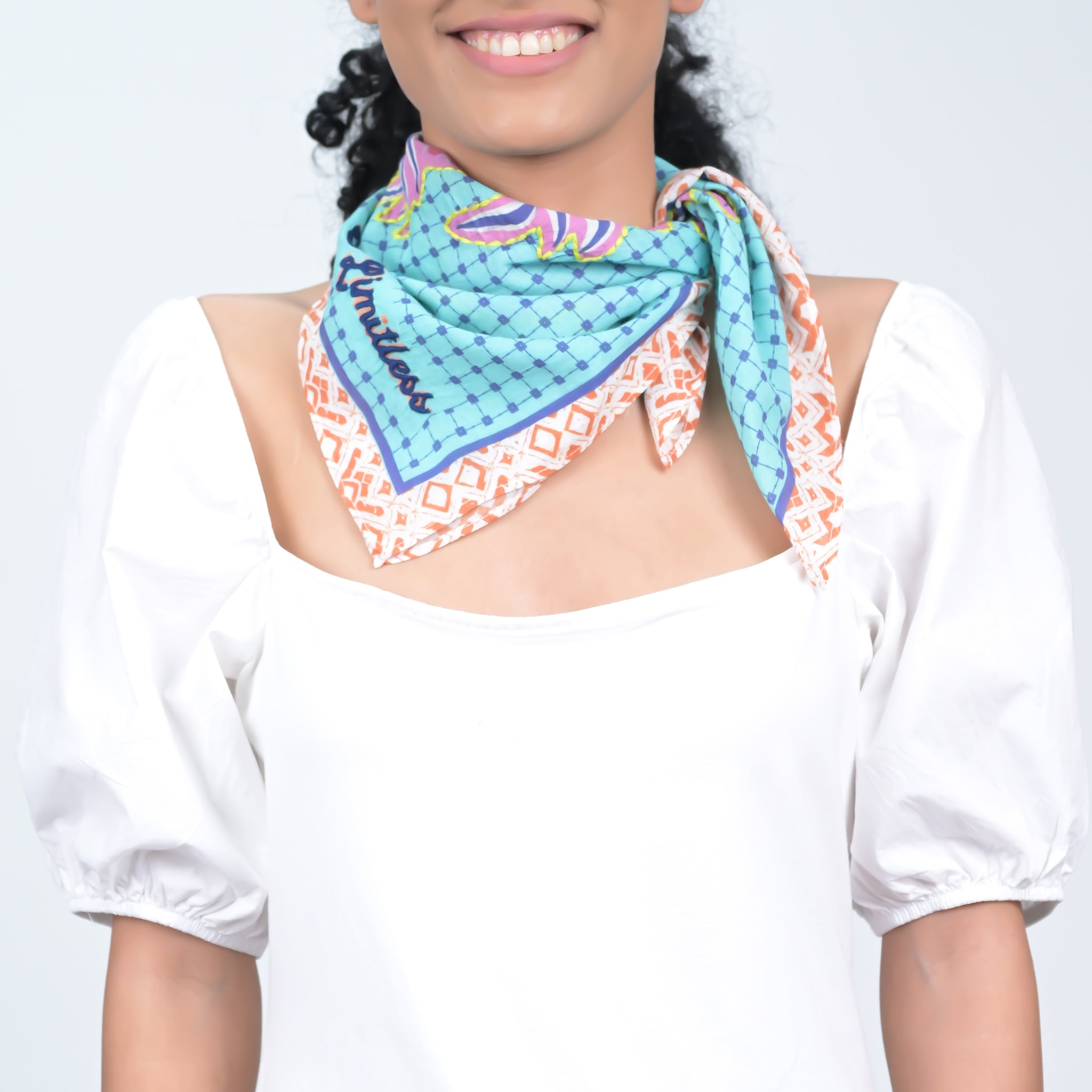 PALM TREE BANDANA - SKY BLUE