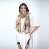 Chestnut Check Scarf - DARK BROWN