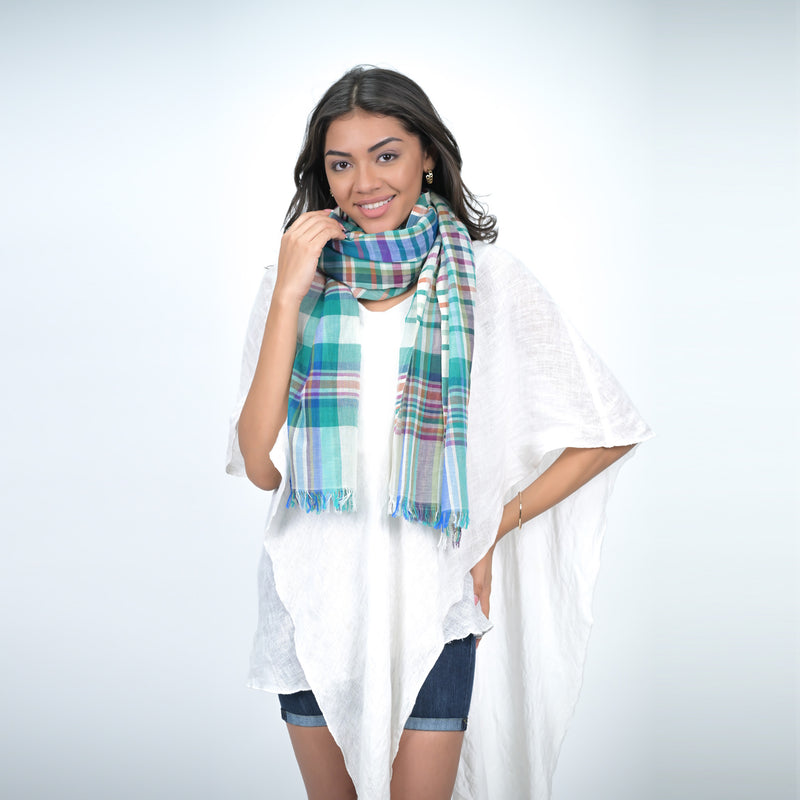 SUMMER PLAID SCARF - GREEN