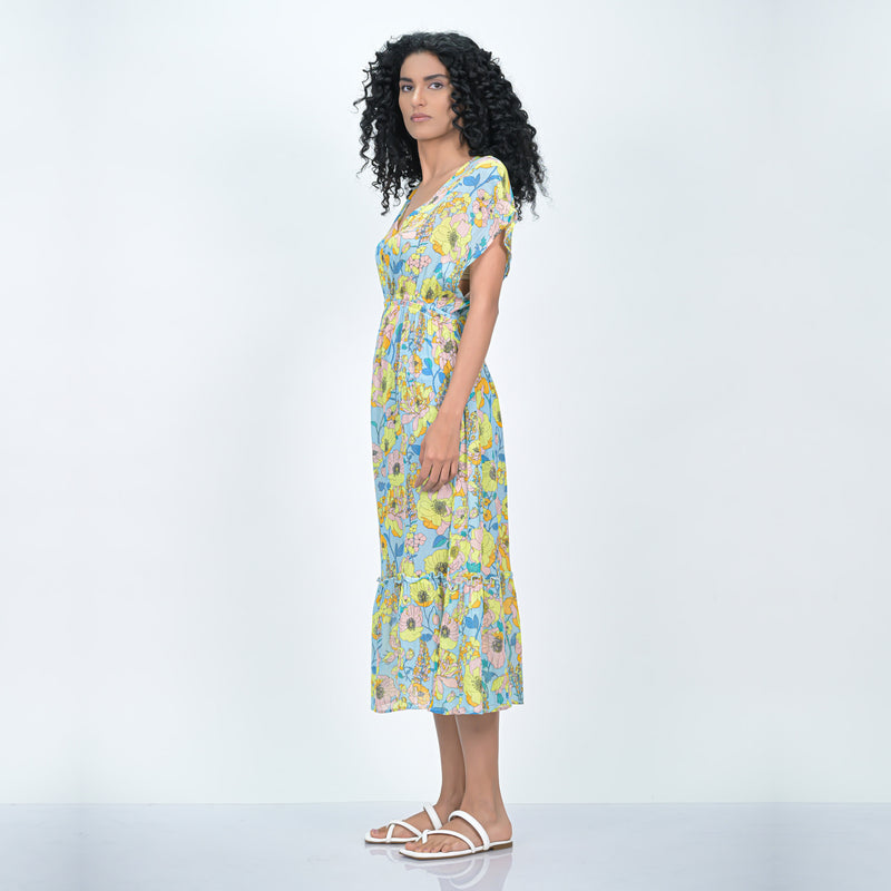 SUNRISE BLOSSOM CAFTAN - BLUE