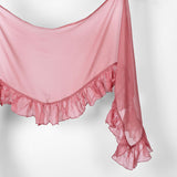 Blushed Ruffle Silk Scarf - Pink