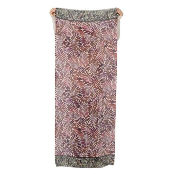 Fern Wool Twill Scarf - Wine Magenta