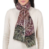 Fern Wool Twill Scarf - Wine Magenta