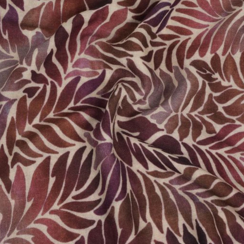 Fern Wool Twill Scarf - Wine Magenta