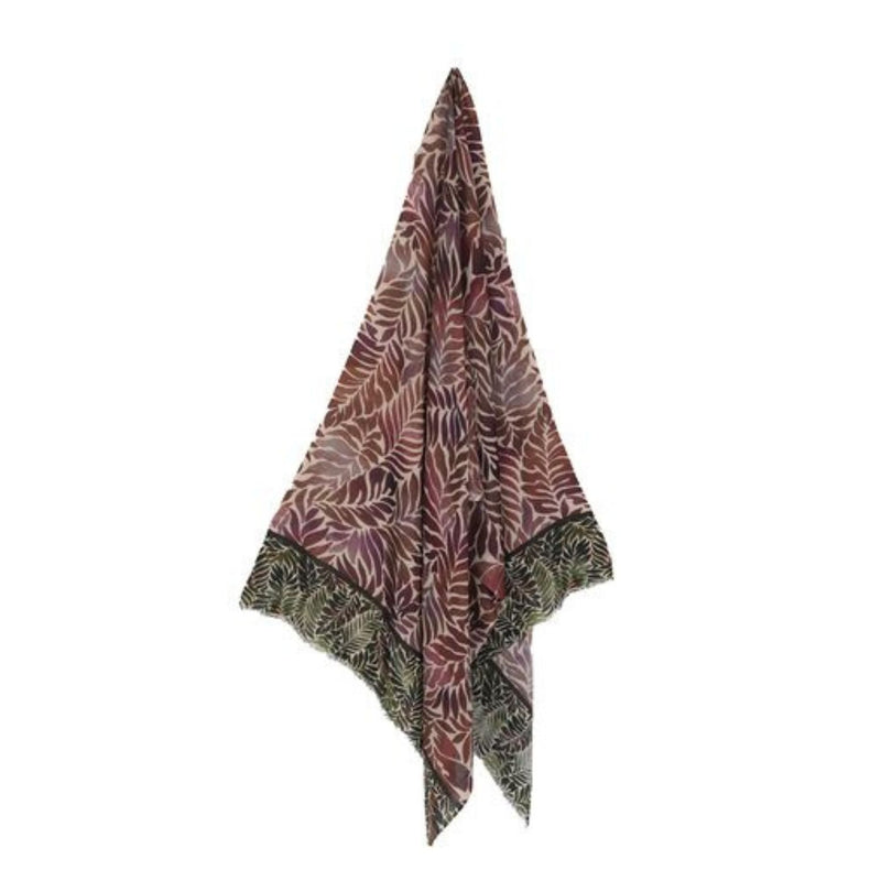 Fern Wool Twill Scarf - Wine Magenta