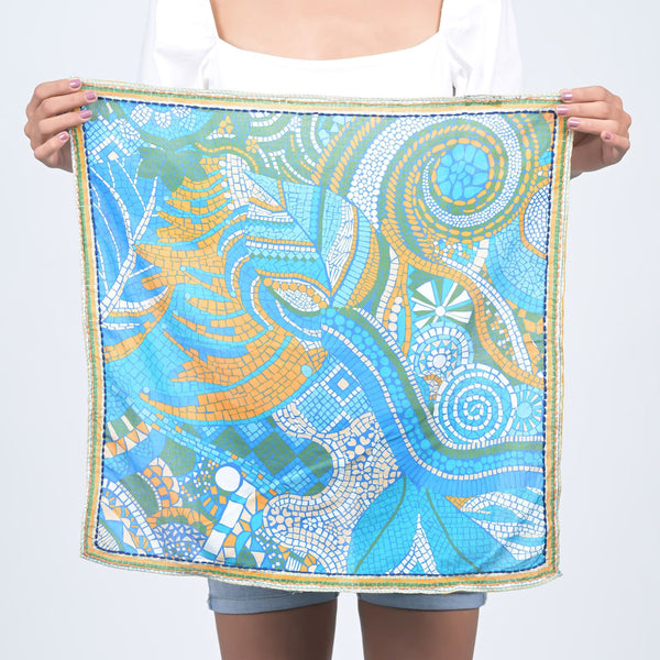 MOSAIC PRINT BANDANA - BLUE