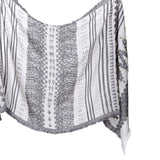 Monochrome Tribal Weave Scarf - Natural
