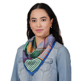 Art Block Silk Bandana - Lapis Blue
