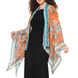 Wildflower Sheer Kimono Cardigan - Tangerine