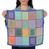 Art Block Silk Bandana - Lapis Blue