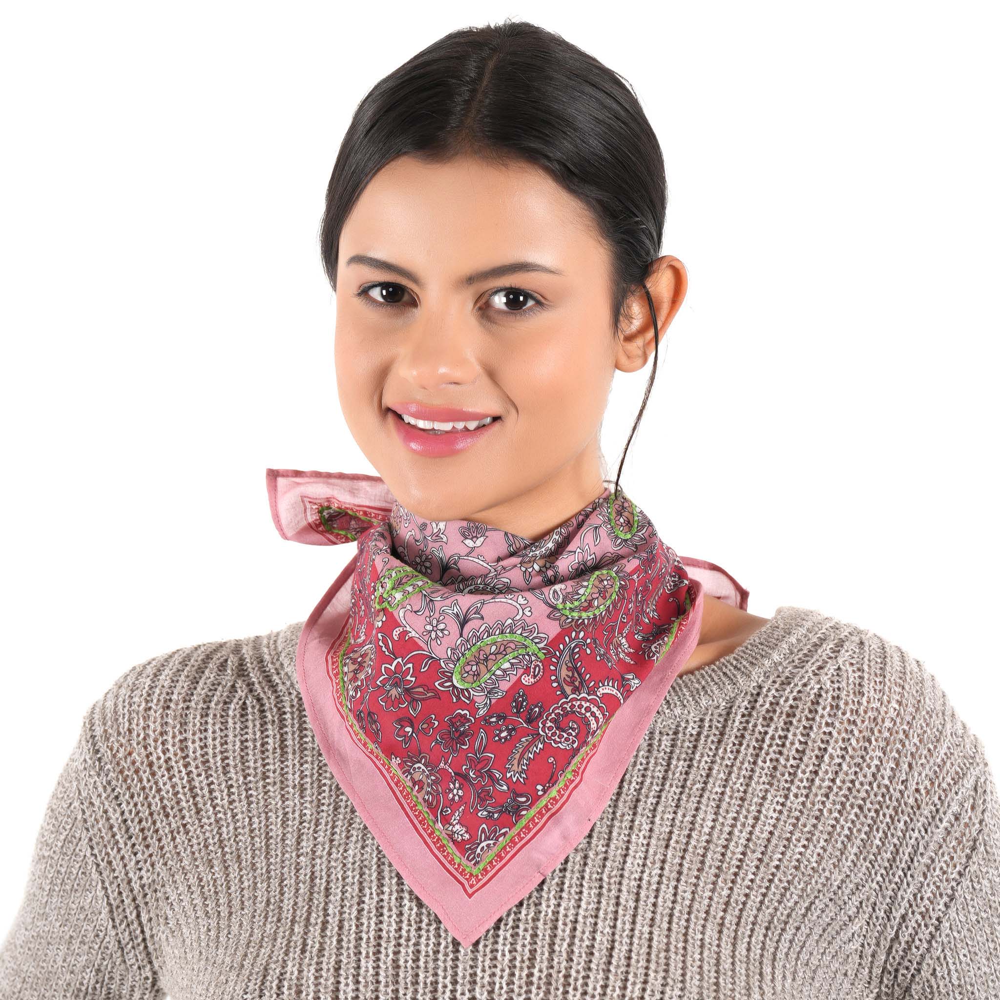 Paisley Floral Bandana - Pink - view 8