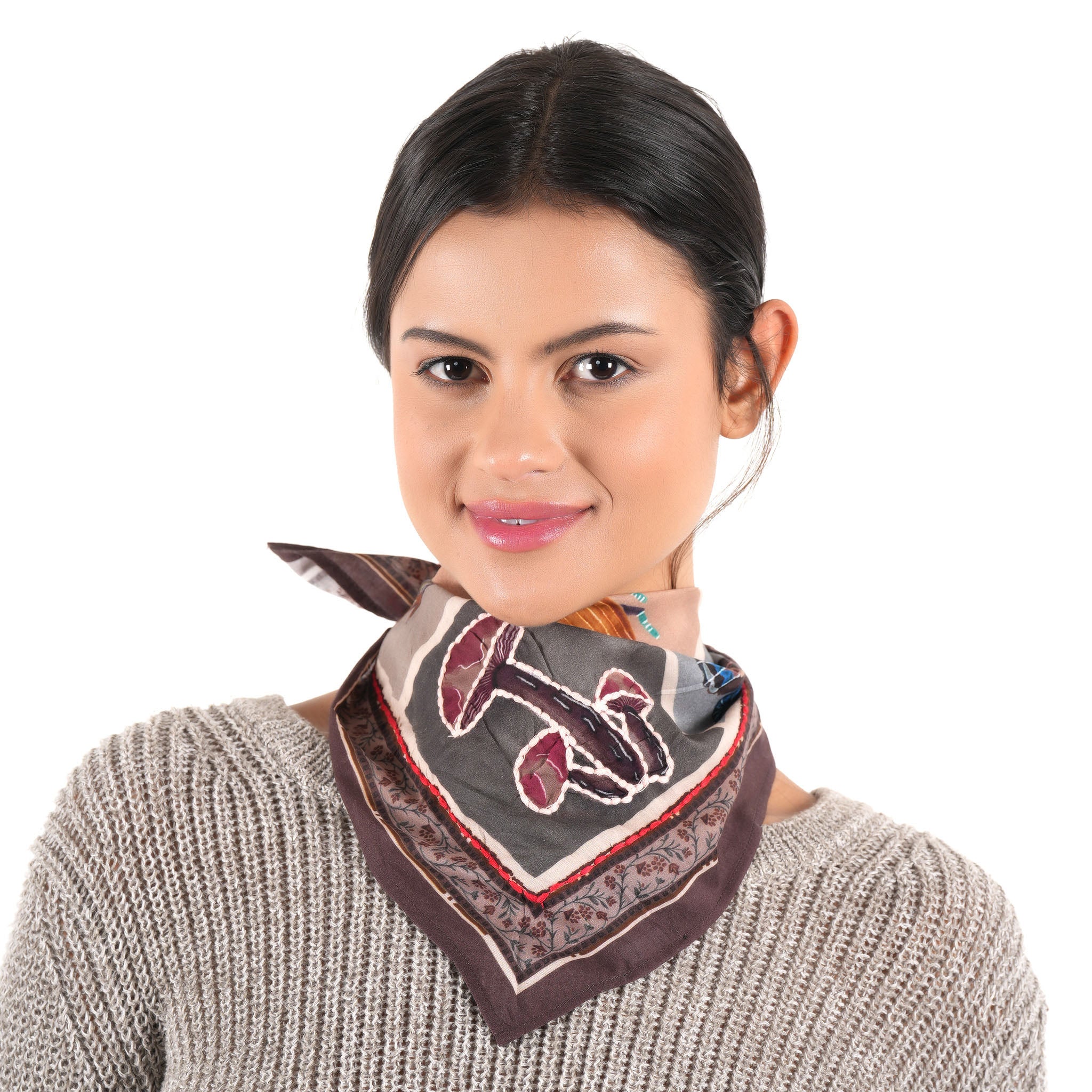Curious Botanist Whimsical Bandana - Brown - view 8