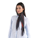 Pomegranate Garden Square Scarf - Midnight Black - view 4