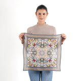 Garden Medallion Bandana - Charcoal Grey