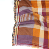 Plaid Wool Scarf - Amber - view 5