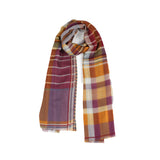 Plaid Wool Scarf - Amber - view 6