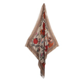 Pomegranate Garden Square Scarf - Tan - view 9