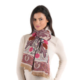 Periwinkle Jacquard Scarf - Rosewood Pink - view 4