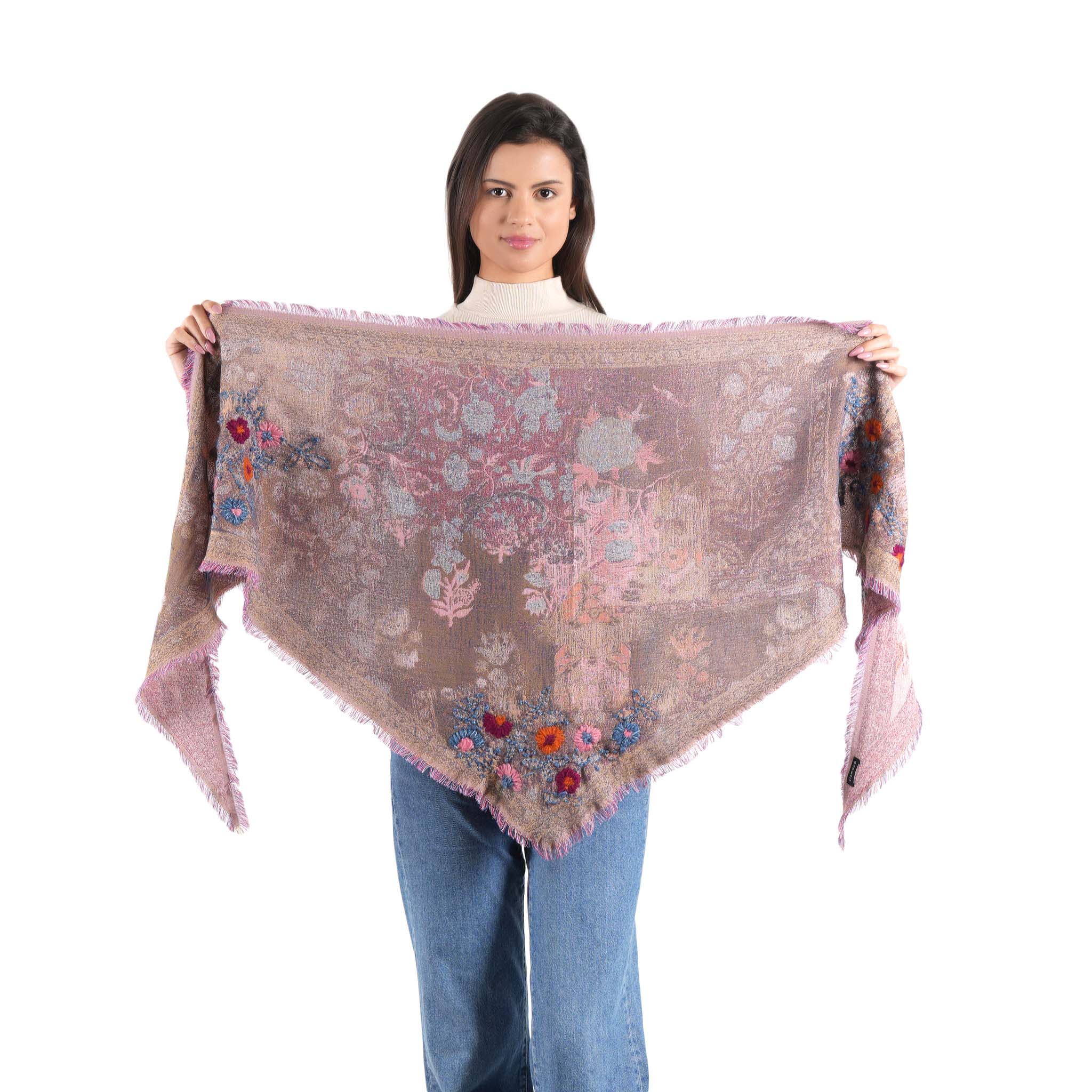 Autumn Bloom Jacquard Scarf - Copper Rose - view 8