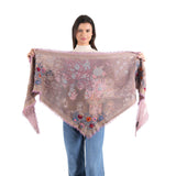 Autumn Bloom Jacquard Scarf - Copper Rose