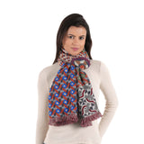 Geometric Jacquard Scarf - Terracotta - view 4