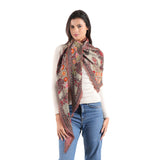 Autumn Bloom Jacquard Scarf - Rust Red - view 4