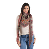 Autumn Bloom Jacquard Scarf - Rust Red - view 2