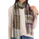 Plaid Wool Scarf - Sage Green - view 3