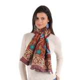 Periwinkle Jacquard Scarf - Terracotta - view 4