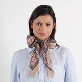 Tapestry Medallion Square Scarf - Dark Brown - view 5