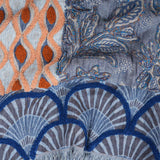 Mosaic Floral Jacquard Scarf - Indigo Blue - view 7