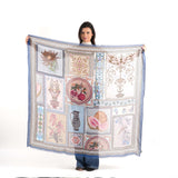 Curated Gallery Mosaic Square Scarf - Sage Green