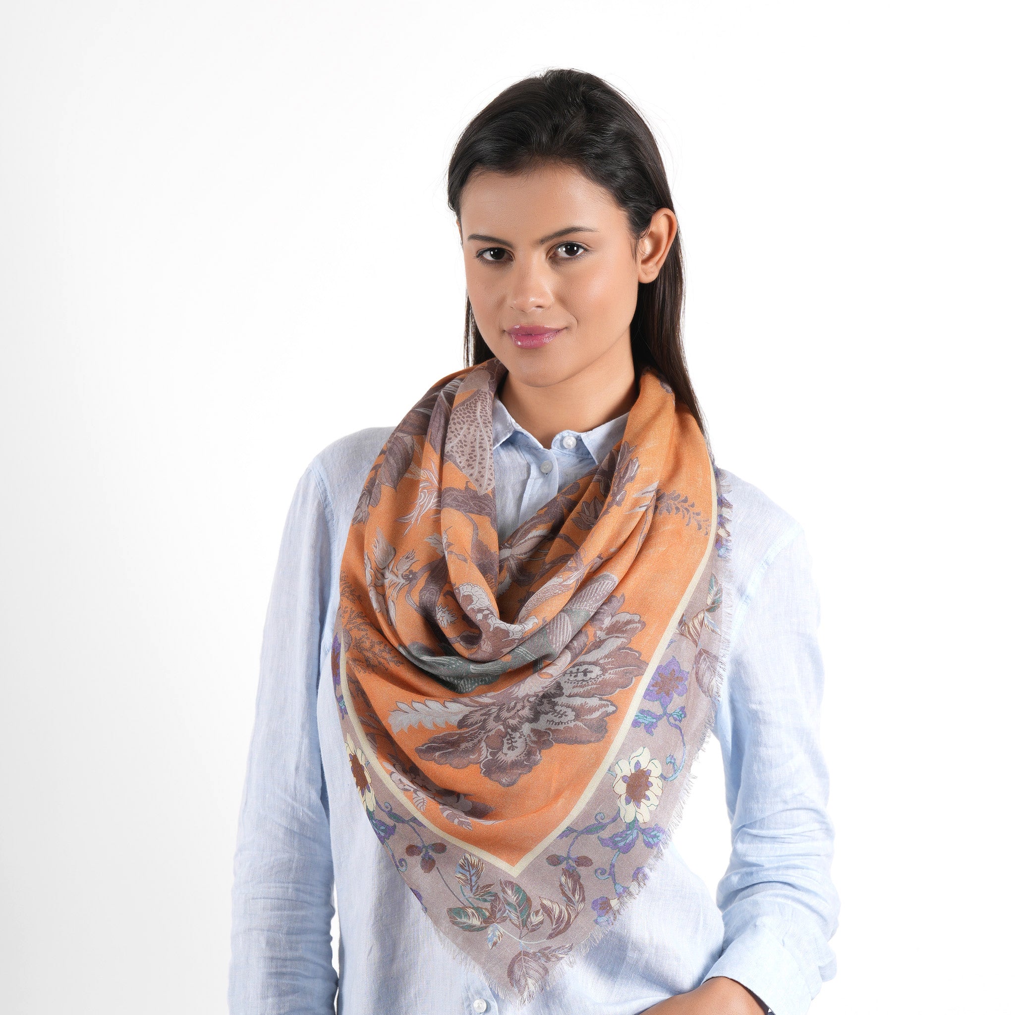 Meadow Heritage Square Scarf - Mustard - view 9