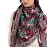 Meadow Jacquard Scarf - Wine - view 3