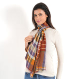 Plaid Wool Scarf - Amber - view 3