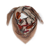 Pomegranate Garden Square Scarf - Tan - view 8