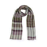 Plaid Wool Scarf - Sage Green - view 7