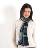 Plaid Wool Scarf - Indigo - view 4