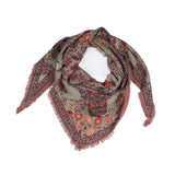 Autumn Bloom Jacquard Scarf - Rust Red - view 8