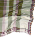 Plaid Wool Scarf - Sage Green - view 6