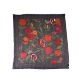 Pomegranate Garden Square Scarf - Midnight Black - view 6