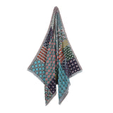 Geometric Jacquard Scarf - Teal Blue - view 9