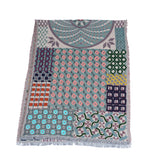 Geometric Jacquard Scarf - Teal Blue - view 6