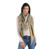 Autumn Bloom Jacquard Scarf - Light Green - view 2