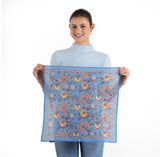 Pomegranate Floral Bandana - Dusty Blue