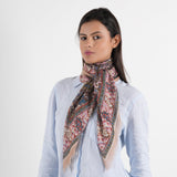 Tapestry Medallion Square Scarf - Dark Brown - view 4