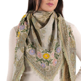 Autumn Bloom Jacquard Scarf - Light Green - view 3