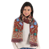 Periwinkle Jacquard Scarf - Terracotta - view 2
