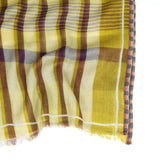 Plaid Wool Scarf - Lime - view 6