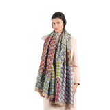 Geometric Jacquard Scarf - Dusty Blush - view 5